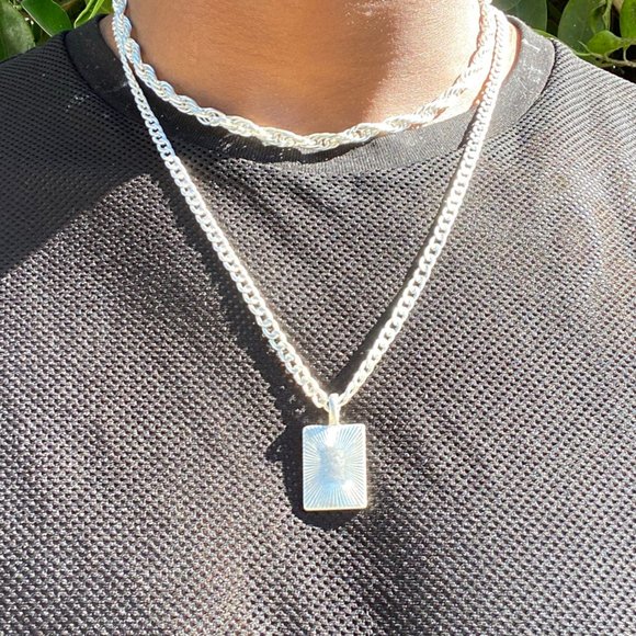 2 Layer Silver Choker Necklace - Picture 1 of 5